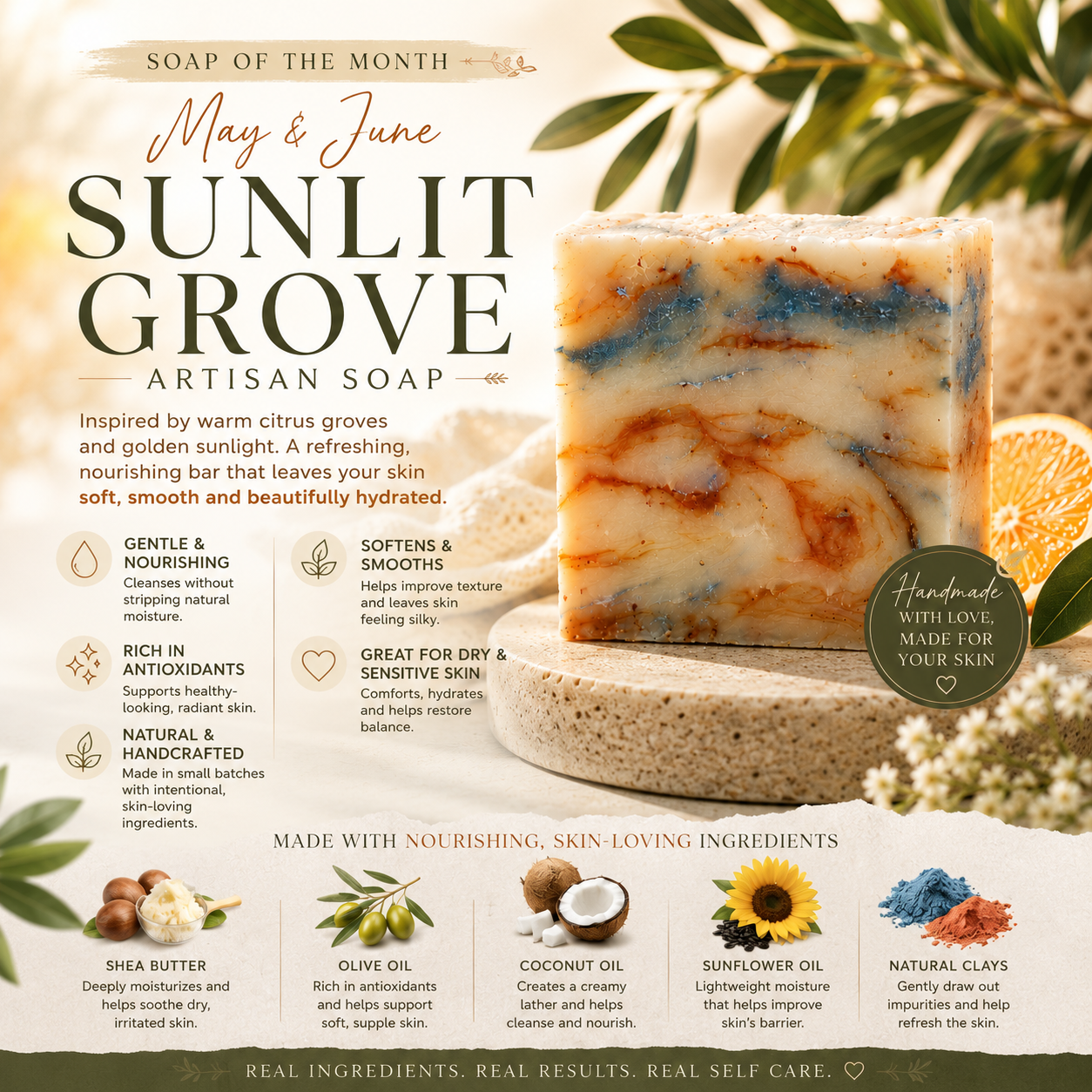 Sunlit Grove Artisan Soap - Soap Of The Month