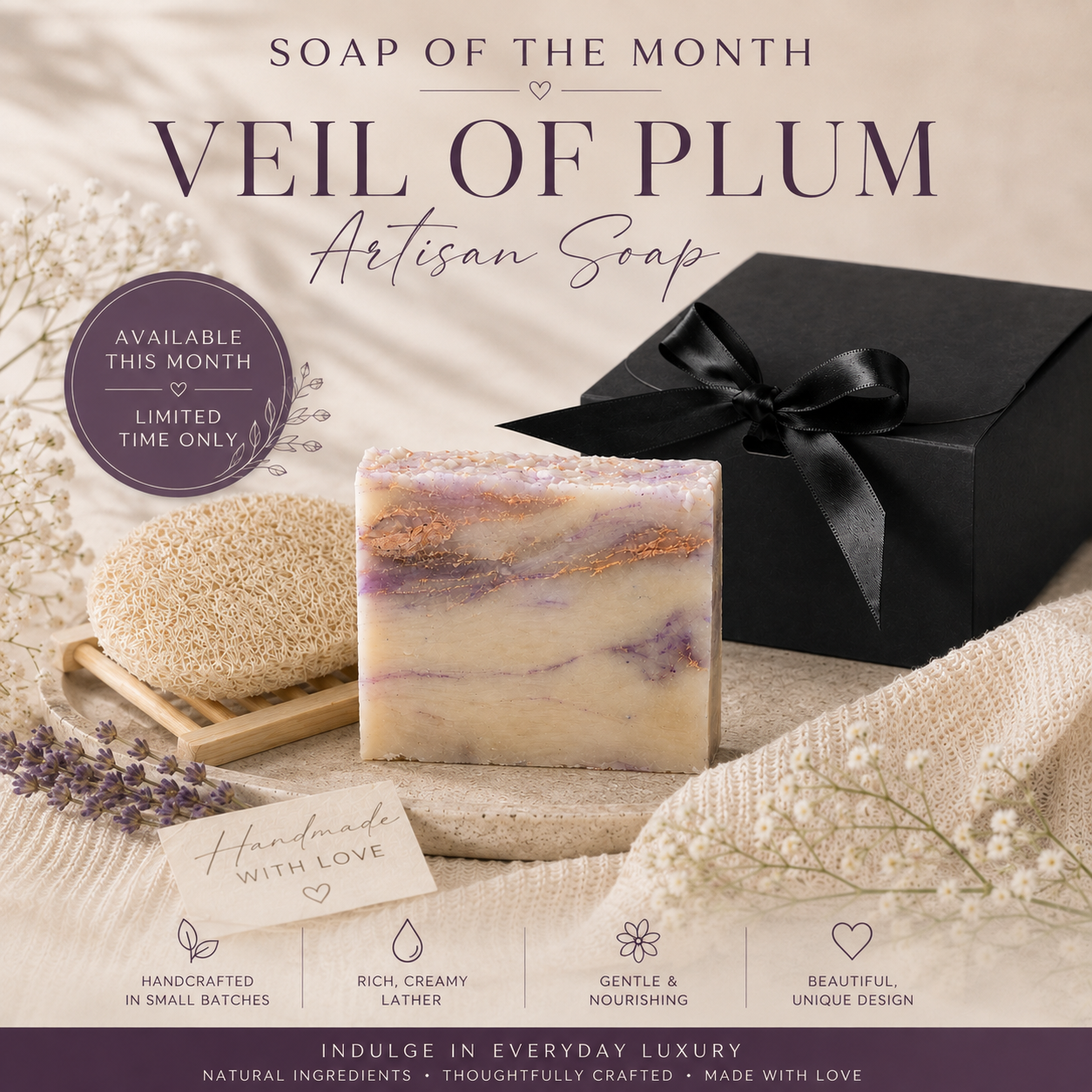 Veil of Plum Artisan Soap - Soap Of The Month